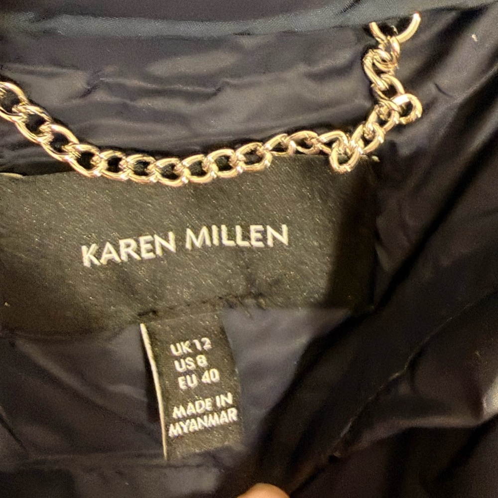 Karen Millen Navy Quilted Down Puffer Coat 💙 - Picture 6 of 12
